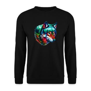 Loup - Sweat-shirt Unisexe - noir - Devant - Alina (178cm) & Michal (187cm)