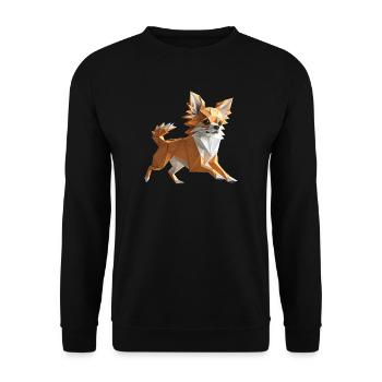 chien chihuahua mignon origami géométrique 3d - Sweat-shirt Unisexe - noir - Devant - Alina (178cm) & Michal (187cm)