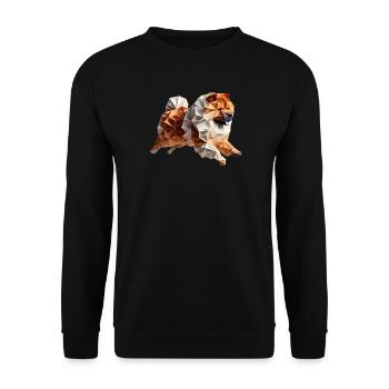 chien chowchow origami géométrique 3d - chow-chow - Sweat-shirt Unisexe - noir - Devant - Alina (178cm) & Michal (187cm)