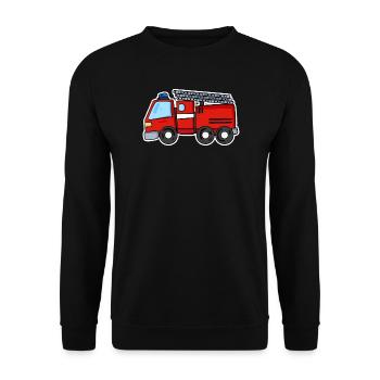 Camion de pompiers - Sweat-shirt Unisexe - noir - Devant - Alina (178cm) & Michal (187cm)
