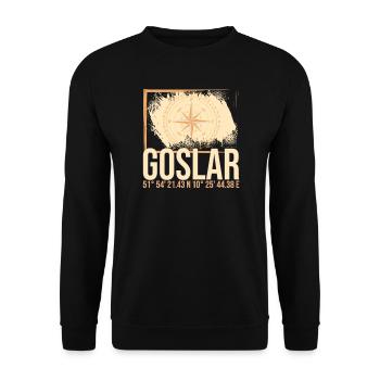 Goslar Koordinaten - Unisex Pullover - Schwarz - Vorne - Alina (178cm) & Michal (187cm)