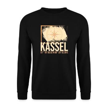 Kassel Koordinaten - Unisex Pullover - Schwarz - Vorne - Alina (178cm) & Michal (187cm)