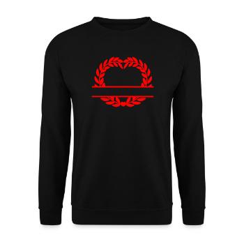Heart in laurel wreath red 3 - Unisex Sweatshirt - black - Front - Alina (178cm) & Michal (187cm)