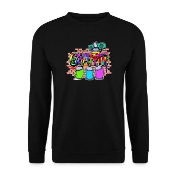 Street Art, Wildstyle Art, Graffiti pulvérisateur - Sweat-shirt Unisexe - noir - Devant - Alina (178cm) & Michal (187cm)