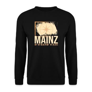 Mainz Koordinaten - Unisex Pullover - Schwarz - Vorne - Alina (178cm) & Michal (187cm)