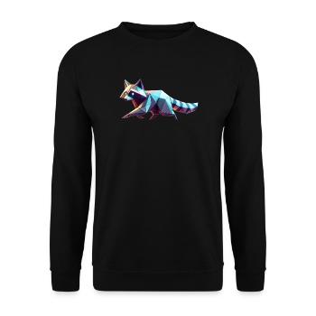 raton laveur origami géométrique 3d - Sweat-shirt Unisexe - noir - Devant - Alina (178cm) & Michal (187cm)