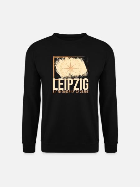 Leipzig Koordinaten - Unisex Pullover - Schwarz