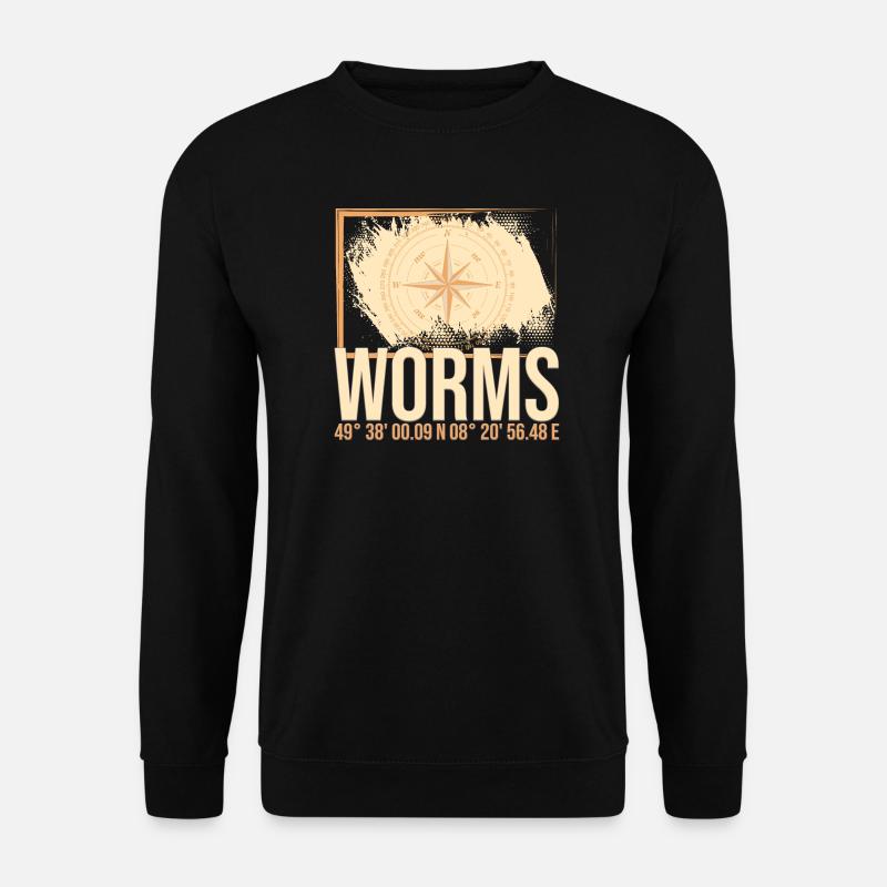 Worms Koordinaten - Unisex Pullover - Schwarz