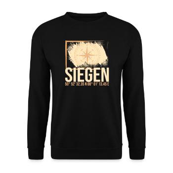 Siegen Koordinaten - Unisex Pullover - Schwarz - Vorne - Alina (178cm) & Michal (187cm)