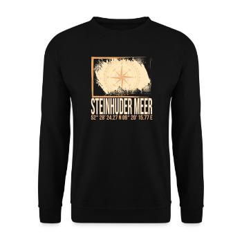 Steinhuder Meer Koordinaten - Unisex Pullover - Schwarz - Vorne - Alina (178cm) & Michal (187cm)