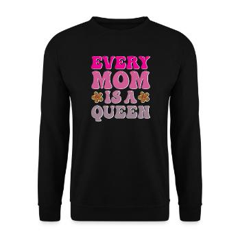 Every Mom is a Queen - Unisex Sweatshirt - black - Front - Alina (178cm) & Michal (187cm)
