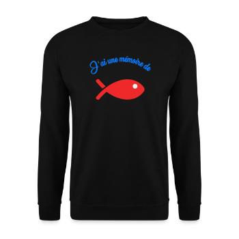POISSON. MEMOIRE - Sweat-shirt Unisexe - noir - Devant - Alina (178cm) & Michal (187cm)