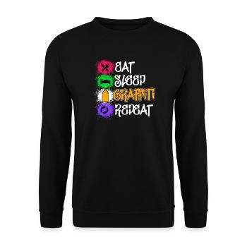 Drawing Illustration Graffiti Sprayer Street Art - Unisex Sweatshirt - black - Front - Alina (178cm) & Michal (187cm)