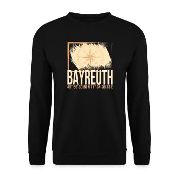 Bayreuth Koordinaten - Unisex Pullover - Schwarz - Vorne - Alina (178cm) & Michal (187cm)