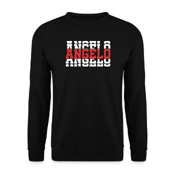 t-shirt Angel T-shirt gift idea stacked text - Unisex Sweatshirt - black - Front - Alina (178cm) & Michal (187cm)