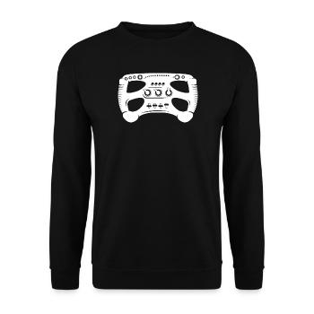 simracer lenkrad formel racing gaming gamer icon - Unisex Pullover - Schwarz - Vorne - Alina (178cm) & Michal (187cm)