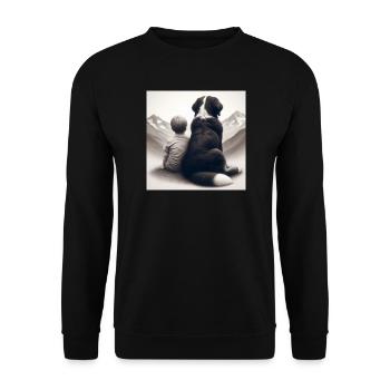 Bernese mountain dog - Unisex Sweatshirt - black - Front - Alina (178cm) & Michal (187cm)