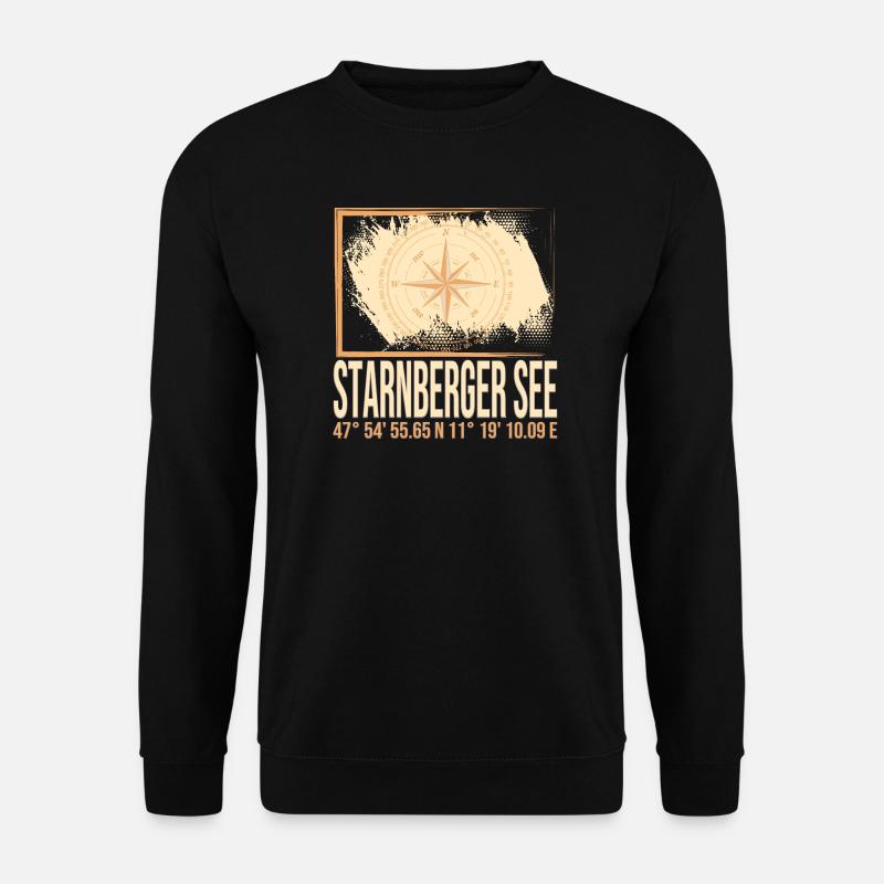 Starnberger See Koordinaten - Unisex Pullover - Schwarz