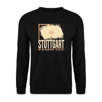 Stuttgart Koordinaten - Unisex Pullover - Schwarz - Vorne - Alina (178cm) & Michal (187cm)