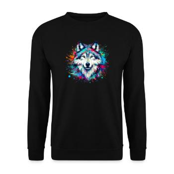 Loup - Sweat-shirt Unisexe - noir - Devant - Alina (178cm) & Michal (187cm)