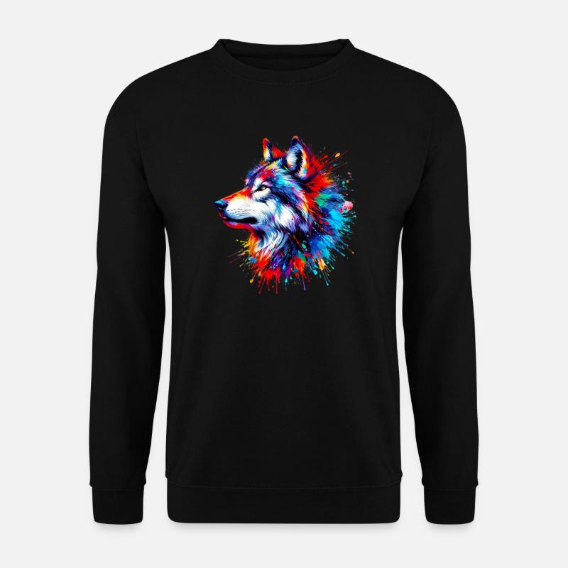 Wolf - Unisex Pullover - Schwarz