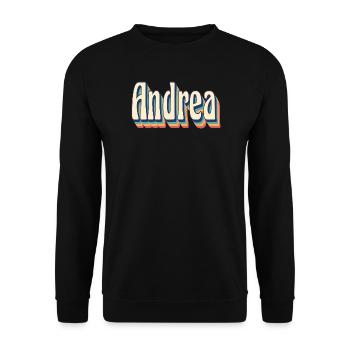 Andrea Retro Vintage T-Shirt T-Shirt Geschenkidee - Unisex Pullover - Schwarz - Vorne - Alina (178cm) & Michal (187cm)