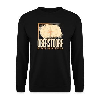Oberstdorf Koordinaten - Unisex Pullover - Schwarz - Vorne - Alina (178cm) & Michal (187cm)