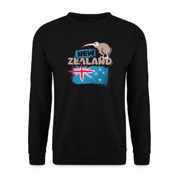 Neuseeland Kiwi comic New Zealand Natur cartoon - Unisex Pullover - Schwarz - Vorne - Alina (178cm) & Michal (187cm)