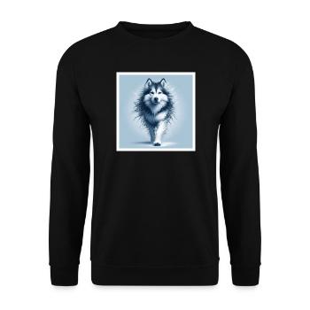 Husky - Unisex Sweatshirt - black - Front - Alina (178cm) & Michal (187cm)