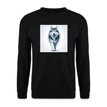 Husky - Unisex Sweatshirt - black - Front - Alina (178cm) & Michal (187cm)