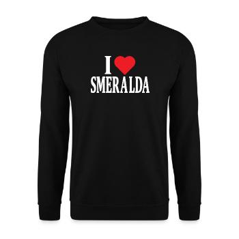 t-shirt I love Smeralda t-shirt gift idea - Unisex Sweatshirt - black - Front - Alina (178cm) & Michal (187cm)
