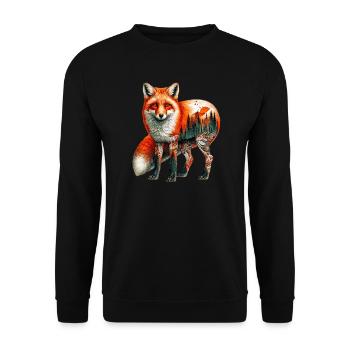 Renard - Sweat-shirt Unisexe - noir - Devant - Alina (178cm) & Michal (187cm)