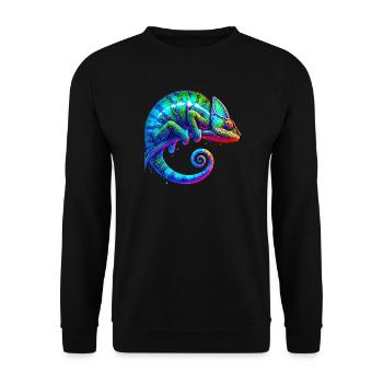 Chamäleon - Unisex Pullover - Schwarz - Vorne - Alina (178cm) & Michal (187cm)