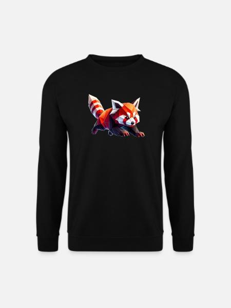 panda roux origami géométrique 3d - Sweat-shirt Unisexe - noir