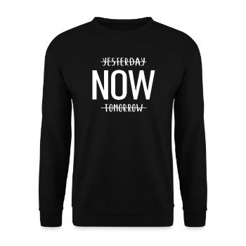 Yesterday Now Tomorrow Gestern Jetzt Morgen - Unisex Pullover - Schwarz - Vorne - Alina (178cm) & Michal (187cm)