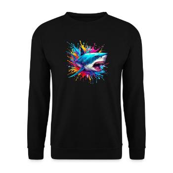 Requin - Sweat-shirt Unisexe - noir - Devant - Alina (178cm) & Michal (187cm)
