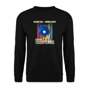 Kleiner Ball Großer Sport - Unisex Pullover - Schwarz - Vorne - Alina (178cm) & Michal (187cm)