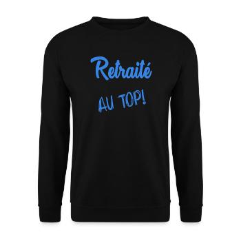RETRAITE. RETRAITE. RETRAITEE. SENIOR. MAMIE. PAPY - Sweat-shirt Unisexe - noir - Devant - Alina (178cm) & Michal (187cm)