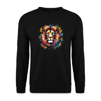 Lion - Unisex Sweatshirt - black - Front - Alina (178cm) & Michal (187cm)