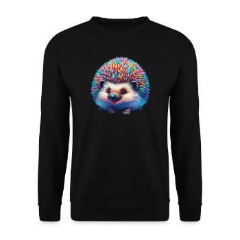 Hedgehog - Unisex Sweatshirt - black - Front - Alina (178cm) & Michal (187cm)