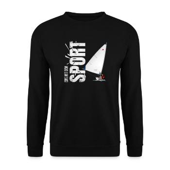 Eins mit dem Sport - Segeln - Unisex Pullover - Schwarz - Vorne - Alina (178cm) & Michal (187cm)