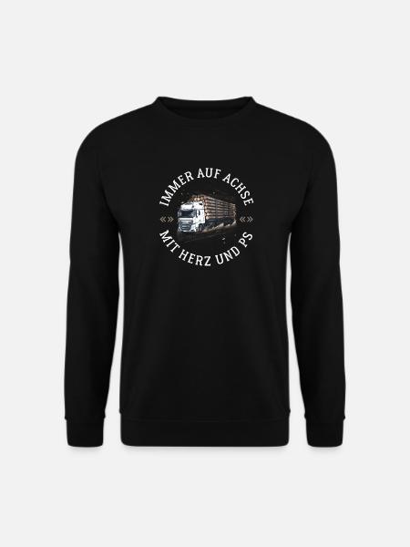 holztransport lkw fahrer sprüche forst waldarbeit - Unisex Pullover - Schwarz