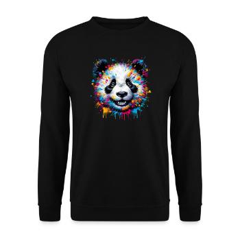 Panda - Unisex Pullover - Schwarz - Vorne - Alina (178cm) & Michal (187cm)