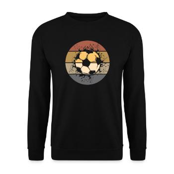 Soccer Retro Ball Soccer Fan Player Ball Sports - Unisex Sweatshirt - black - Front - Alina (178cm) & Michal (187cm)