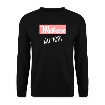 GELIEBTE. VIELEN DANK. DANKE, HERRIN - Unisex Pullover - Schwarz - Vorne - Alina (178cm) & Michal (187cm)