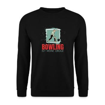Bowling ist meine Droge - Unisex Pullover - Schwarz - Vorne - Alina (178cm) & Michal (187cm)