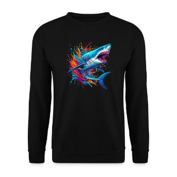 Shark - Unisex Sweatshirt - black - Front - Alina (178cm) & Michal (187cm)