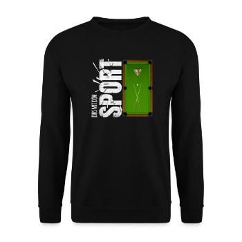 Eins mit dem Sport - Billard - Unisex Pullover - Schwarz - Vorne - Alina (178cm) & Michal (187cm)