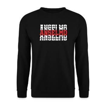 t-shirt Anselmo t-shirt idée cadeau texte empilé - Sweat-shirt Unisexe - noir - Devant - Alina (178cm) & Michal (187cm)