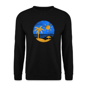 Vintage Beach Blue Orange - Unisex Sweatshirt - black - Front - Alina (178cm) & Michal (187cm)